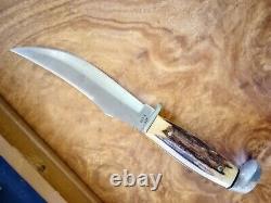 Vintage casexx case xx USA 1977 blue scroll stag hunting knife set old knives