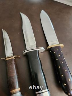 Vintage/classic Hunting Knives Marbles, Buck, Edge Mark Lot Of 3
