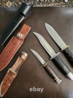 Vintage/classic Hunting Knives Marbles, Buck, Edge Mark Lot Of 3