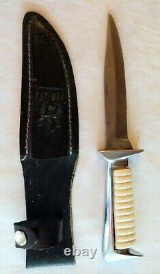 Vntg. Solingen Germany Fixed Blade York Cutlery Knife, Bakelite Handle Sheath