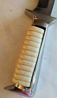 Vntg. Solingen Germany Fixed Blade York Cutlery Knife, Bakelite Handle Sheath