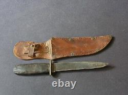 Vtg (1910) Union Cutlery Co KA-BAR- Hunting knife & sheath pattern blade