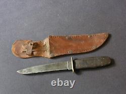 Vtg (1910) Union Cutlery Co KA-BAR- Hunting knife & sheath pattern blade