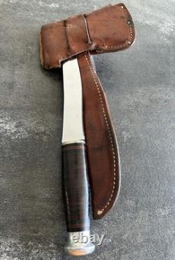 Vtg 1930s Case's Tested XX Hatchet Knife Combo Set Stacked Leather Handle Sheath