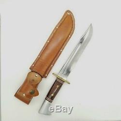 Vtg 1981 Western USA W46-8 Wood Hunting and Fighting Knife with Original Sheath