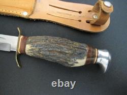 Vtg BONSA SOLINGEN Germany Stag Handle Antique/Rare Hunting Knife + Sheath