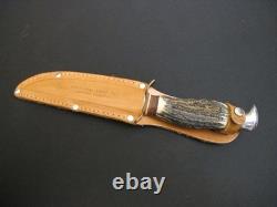 Vtg BONSA SOLINGEN Germany Stag Handle Antique/Rare Hunting Knife + Sheath