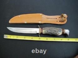 Vtg BONSA SOLINGEN Germany Stag Handle Antique/Rare Hunting Knife + Sheath