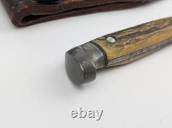 Vtg CASE XX USA M5F Stag Handle Fixed Blade Hunting Knife with Sheath
