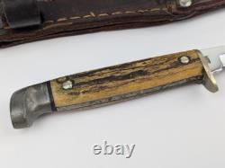 Vtg CASE XX USA M5F Stag Handle Fixed Blade Hunting Knife with Sheath