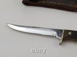 Vtg CASE XX USA M5F Stag Handle Fixed Blade Hunting Knife with Sheath