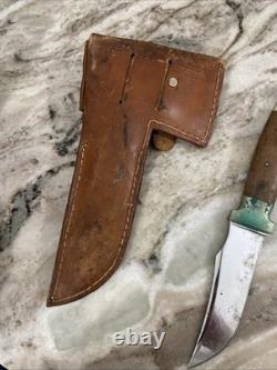 Vtg. Case Tested XX Knife withCase XX Hatchet Set Leather Sheath Walnut Handle
