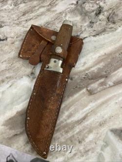Vtg. Case Tested XX Knife withCase XX Hatchet Set Leather Sheath Walnut Handle