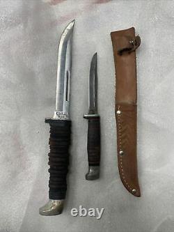 Vtg Case XX Piggyback Hunting Knife Set M 3 F &16-5 SS Read Description