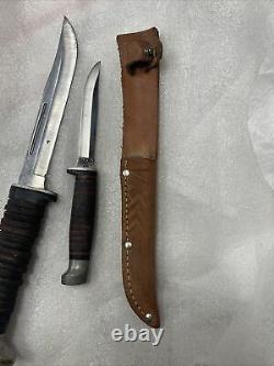 Vtg Case XX Piggyback Hunting Knife Set M 3 F &16-5 SS Read Description