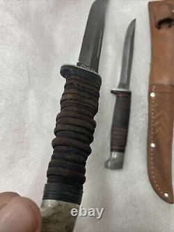 Vtg Case XX Piggyback Hunting Knife Set M 3 F &16-5 SS Read Description