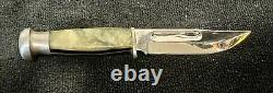 Vtg Case fixed blade knife rare green celluloid handle Withsheath minty