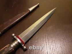 Vtg German Hunting Knife Dagge Stag Bone VOSS Cutco Germany