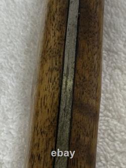 Vtg Hand Made USA Damascus fixed blade hunting knife With Leather Sheath (B12)