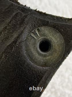 Vtg Hand Made USA Damascus fixed blade hunting knife With Leather Sheath (B12)