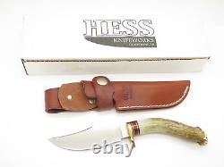 Vtg Hess Knifeworks Gladstone Michigan USA Stag Hunting Fixed 4.25 Blade Knife