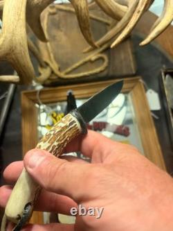 Vtg L. Pendleton Mini Bone handle Fix Blade 3to6Lg custom Bone Handle with Sheath