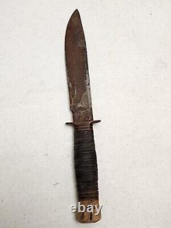 Vtg Marbles Gladstone Trench Hunting Knife withStag Handle restoration project