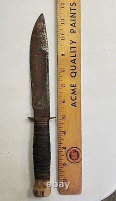 Vtg Marbles Gladstone Trench Hunting Knife withStag Handle restoration project