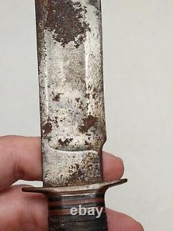 Vtg Marbles Gladstone Trench Hunting Knife withStag Handle restoration project