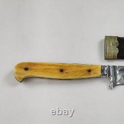 Vtg Rare Rostfrei Soligen Germany Hunting Knife Bone Handle 7.5 w Sheath AWJR