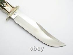 Vtg Rigid RG46 Seki Japan Tak Fukuta Stag Bowie AUS-8 Fixed Blade Hunting Knife