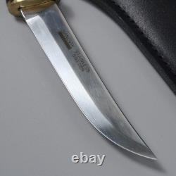 Vtg Sandvik Swedish Stainless Hunting Puukko Knife with Leather Sheath 5 Blade