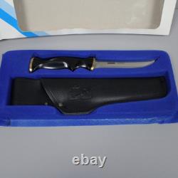 Vtg Sandvik Swedish Stainless Hunting Puukko Knife with Leather Sheath 5 Blade