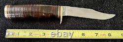 Vtg Schrade Rare 491 4 1/4 fixed blade hunting knife 49'rs series withsheath