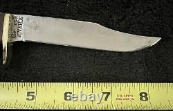 Vtg Schrade Rare 491 4 1/4 fixed blade hunting knife 49'rs series withsheath