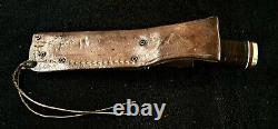 Vtg Schrade Rare 491 4 1/4 fixed blade hunting knife 49'rs series withsheath