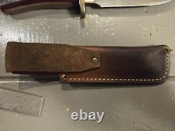 Vtg Schrade Walden Old Timer 165 Fixed Blade Knife/Honesteel Leather Sheah Box