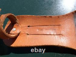 Vtg Solingen German Stag Bowie Knife Edge Mark Brand Hunting Leather Sheath