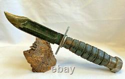 Vtg Vietnam Era 1967 Camillus Pilots Fighting Fixed Blade Knife Hunting