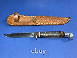 Vtg, Western Boulder Colo. USA L48B Fixed Blade Bird/ Trout Knife with Acorn Sheath