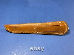 Vtg, Western Boulder Colo. USA L48B Fixed Blade Bird/ Trout Knife with Acorn Sheath