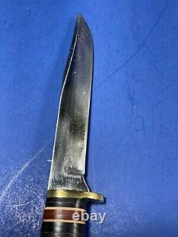 Vtg, Western Boulder Colo. USA L48B Fixed Blade Bird/ Trout Knife with Acorn Sheath