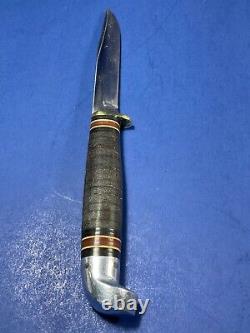 Vtg, Western Boulder Colo. USA L48B Fixed Blade Bird/ Trout Knife with Acorn Sheath