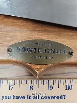 Vtg Western Cutlery USA W49 Bowie Hunting Knife w Leather Sheath USA 9 1/2 blde