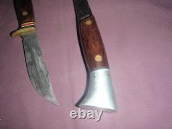 Vtg Western USA Hunting Knife & Hatchet W10 W66 D Combo Set w Sheath/ to restore