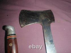 Vtg Western USA Hunting Knife & Hatchet W10 W66 D Combo Set w Sheath/ to restore