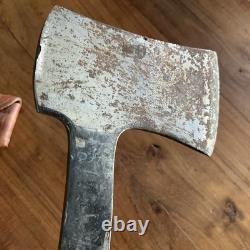 WESTERN BOULDER COLO USA Hatchet w STACKED HANDLE & Leather BELT CASE Vtg Tool