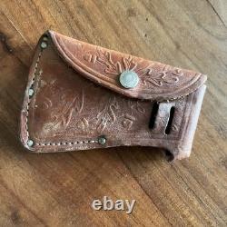 WESTERN BOULDER COLO USA Hatchet w STACKED HANDLE & Leather BELT CASE Vtg Tool