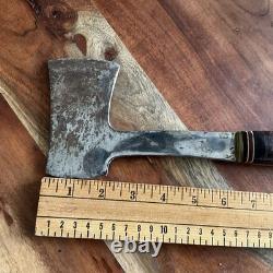 WESTERN BOULDER COLO USA Hatchet w STACKED HANDLE & Leather BELT CASE Vtg Tool