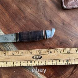 WESTERN BOULDER COLO USA Hatchet w STACKED HANDLE & Leather BELT CASE Vtg Tool